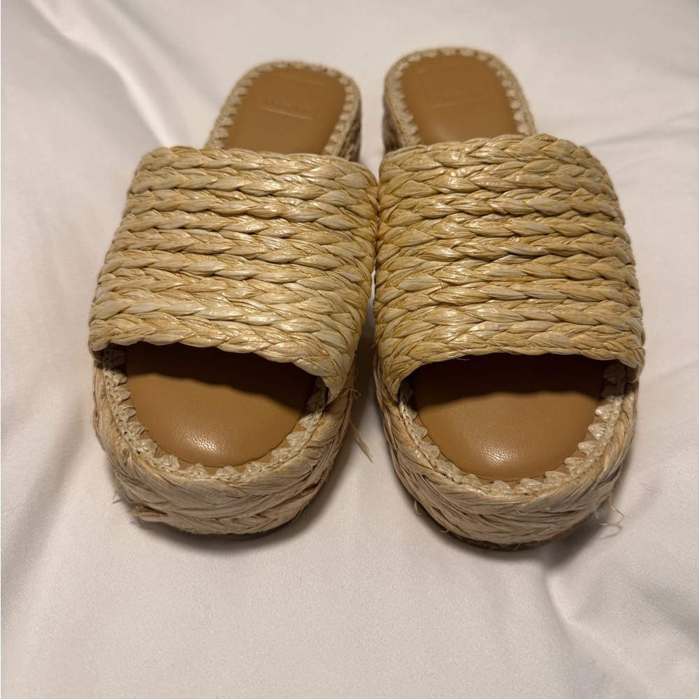 Dolce Vita Tan Woven Slide Sandals